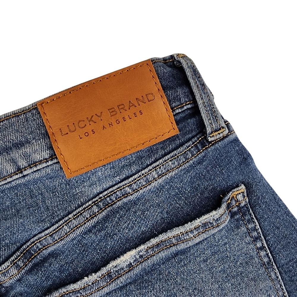 Lucky Brand Ava Skinny Jeans Womens 2/26 Blue Mid Rise Distressed Cotton Blend